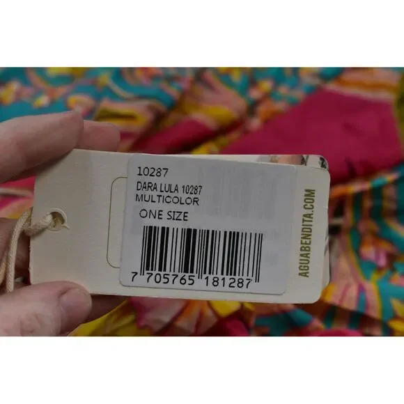 Agua Bendita Dara Lula Cover Up Multicolor Bright Print Lightweight Floral OS - Picture 6 of 7